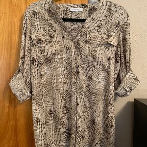 Calvin Klein Snakeskin-Print Blouse